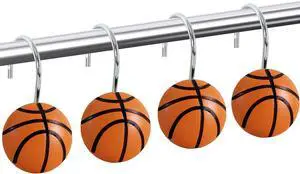 12-Piece Basketball Sports Shower Curtain Hooks for Bathroom | Decorative Shower Curtain Hooks, Stainless Steel Shower Hangers Rings 12-Piece Basketball Sports Shower Curtain Hooks for Bathroom | Decorative Shower Curtain Hooks, Stainless Steel Shower Hangers Rings
