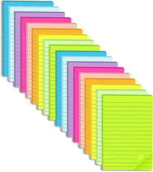 (18 Pack) Lined Sticky Notes 4x6 in,Bright Large Notepads with Lines | Ruled Stickies Super Sticking Power,Office School Memo Note Pads,Post on Windows Doors,Recyclable,Easy to Write on (18 Pack) Lined Sticky Notes 4x6 in,Bright Large Notepads with Lines | Ruled Stickies Super Sticking Power,Office School Memo Note Pads,Post on Windows Doors,Recyclable,Easy to Write on