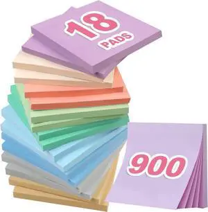 Joyberg 18 Pads Sticky Notes, 3x3 Aesthetic Sticky Notes, 9 Colors of Neutral Notes for Office, School, Home Desks, and More, 50 Sheets/Pad Joyberg 18 Pads Sticky Notes, 3x3 Aesthetic Sticky Notes, 9 Colors of Neutral Notes for Office, School, Home Desks, and More, 50 Sheets/Pad