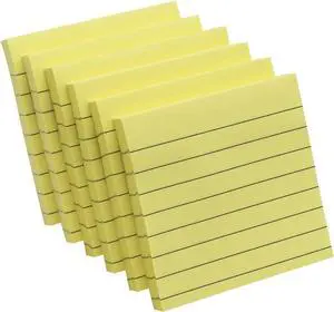 Lined Sticky Notes, 3x3 Inch, 600 Sheets Self-Stick Notes, Easy to Post for School, Office, Notebook, Pastel Yellow Color, 100 Sheets/Pad Lined Sticky Notes, 3x3 Inch, 600 Sheets Self-Stick Notes, Easy to Post for School, Office, Notebook, Pastel Yellow Color, 100 Sheets/Pad