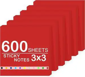 Super Sticky Notes,6 Pads Self-Stick Note Pads 3 x 3 in,600 Sheets Total Sticky Notepad Bulk Post,Office Supplies,School Supplies,Christmas Decor (Red, 6 Pads Sticky Notes 3x3) Super Sticky Notes,6 Pads Self-Stick Note Pads 3 x 3 in,600 Sheets Total Sticky Notepad Bulk Post,Office Supplies,School Supplies,Christmas Decor (Red, 6 Pads Sticky Notes 3x3)