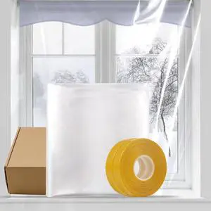 Thermal Shrink Window Insulation Film Kit 5 Pack (47"x315") Heavy-Duty, Custom-Cut to Size | Blocks Drafts, Saves Energy | Easy DIY Install & Remove with Tape | Fits Home, Office, RV Thermal Shrink Window Insulation Film Kit 5 Pack (47"x315") Heavy-Duty, Custom-Cut to Size | Blocks Drafts, Saves Energy | Easy DIY Install & Remove with Tape | Fits Home, Office, RV