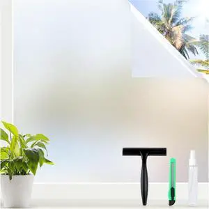 rabbitgoo Window Privacy Film with Tools, Pure, 17.5" x 78.7" | Frosted Glass Decorative UV Blocking Heat Control Static Cling Removable Bathroom Bedroom Door Home Coverings rabbitgoo Window Privacy Film with Tools, Pure, 17.5" x 78.7" | Frosted Glass Decorative UV Blocking Heat Control Static Cling Removable Bathroom Bedroom Door Home Coverings