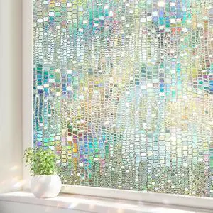 Stained Glass Window Privacy Film,17.5" x 78.7", Rainbow | 3D Unique Decorative, UV Heat Blocking Static Cling, Non Adhesive Removable Coverings for Home, Door & Bathroom Stained Glass Window Privacy Film,17.5" x 78.7", Rainbow | 3D Unique Decorative, UV Heat Blocking Static Cling, Non Adhesive Removable Coverings for Home, Door & Bathroom