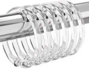Amazer Plastic Shower Curtain Rings, 24 Pcs Shower Curtain Hooks, O Shape Clear Shower Curtain Hooks Rings, Easy to Snap Closure, Shower Hooks for Shower Curtain and Liner Bathroom Amazer Plastic Shower Curtain Rings, 24 Pcs Shower Curtain Hooks, O Shape Clear Shower Curtain Hooks Rings, Easy to Snap Closure, Shower Hooks for Shower Curtain and Liner Bathroom