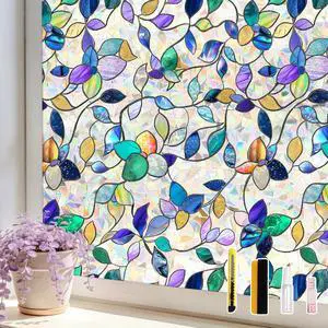 Finnez Window Privacy Film, Stained Glass Rainbow, Colorful, 17.5" x 78.7" | Decorative Window Cling, Removable Static Cling No Glue, UV Block & Heat Control, Renter-Friendly for Home Office Doors Finnez Window Privacy Film, Stained Glass Rainbow, Colorful, 17.5" x 78.7" | Decorative Window Cling, Removable Static Cling No Glue, UV Block & Heat Control, Renter-Friendly for Home Office Doors