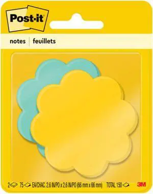 Post-it Notes, Daisy Shape, Assorted Colors, 2.6x2.6 in, 2 Pads, 75 Sheets/Pad (7350-DSY) Post-it Notes, Daisy Shape, Assorted Colors, 2.6x2.6 in, 2 Pads, 75 Sheets/Pad (7350-DSY)
