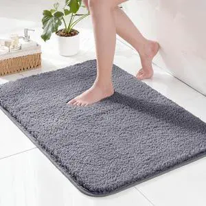 Exclusivo Mezcla Bathroom Rugs Mats 17x24, Grey | Extra Soft Non Slip Absorbent Microfiber Bath Rug, Machine Washable Quick Dry Bath Mat for Bathroom Floor Tub and Shower Exclusivo Mezcla Bathroom Rugs Mats 17x24, Grey | Extra Soft Non Slip Absorbent Microfiber Bath Rug, Machine Washable Quick Dry Bath Mat for Bathroom Floor Tub and Shower