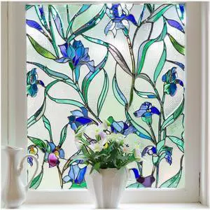 Coavas 3D Stained Glass Privacy Window Film, Static Cling, Blue 17.5"x39.4" | UV & Heat Blocking, Reusable No Adhesive, 3D Floral Pattern for Bathroom Kitchen Front Door Windows Coavas 3D Stained Glass Privacy Window Film, Static Cling, Blue 17.5"x39.4" | UV & Heat Blocking, Reusable No Adhesive, 3D Floral Pattern for Bathroom Kitchen Front Door Windows
