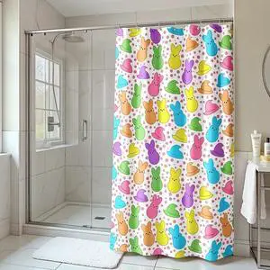 Easter Shower Curtain - 72x72 Inches | Festive Bunny Spring Bathroom Decor, Waterproof Fabric with Hooks for Practical Holiday Home Celebration Easter Shower Curtain - 72x72 Inches | Festive Bunny Spring Bathroom Decor, Waterproof Fabric with Hooks for Practical Holiday Home Celebration