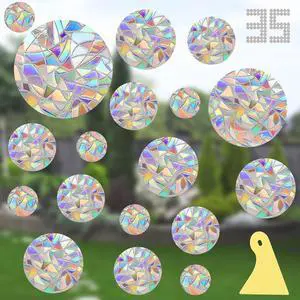 Window Decals for Birds Strikes, DELLAN 35 Anti-Collision Bird Deflectors | Suncatcher Stickers Rainbow Window Clings for Glass Windows Window Decals for Birds Strikes, DELLAN 35 Anti-Collision Bird Deflectors | Suncatcher Stickers Rainbow Window Clings for Glass Windows
