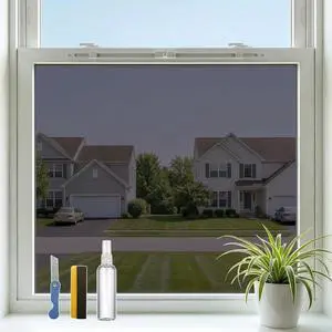 One Way Privacy Window Film Heat Blocking Static Cling,17.5" x 78.7" | Black-Silver Window Privacy Film No Glue Removable Window Tint for Home Office Glass Windows Cover, Anti-UV, Anti-Glare One Way Privacy Window Film Heat Blocking Static Cling,17.5" x 78.7" | Black-Silver Window Privacy Film No Glue Removable Window Tint for Home Office Glass Windows Cover, Anti-UV, Anti-Glare