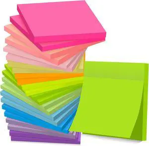 (24 Pads) Sticky Notes 3 x 3 in Post, 12 Bright Colors Self-Stick Pads | School Supplies and Oce Supplies, Easy to Post for Home, Office, Notebook, Strong Adhesive, Clean Removal (24 Pads) Sticky Notes 3 x 3 in Post, 12 Bright Colors Self-Stick Pads | School Supplies and Oce Supplies, Easy to Post for Home, Office, Notebook, Strong Adhesive, Clean Removal