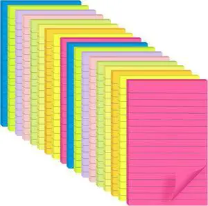 (18 Pads) Lined Sticky Notes 4x6 in Post, 9 Bright Colors | School Supplies and Oce Supplies, Super Sticky Self-Stick Pads, Recyclable, Easy to Post for Home, Office, School (18 Pads) Lined Sticky Notes 4x6 in Post, 9 Bright Colors | School Supplies and Oce Supplies, Super Sticky Self-Stick Pads, Recyclable, Easy to Post for Home, Office, School