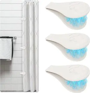 Magnetic Silicone Shower Curtain Clips for Liner 3 Packs (White) | Self Adhesive, Windproof Splash Holders, Prevent Water Splashing Out, Shower Curtains Keeper, Keep Curtain Closed to Wall Magnetic Silicone Shower Curtain Clips for Liner 3 Packs (White) | Self Adhesive, Windproof Splash Holders, Prevent Water Splashing Out, Shower Curtains Keeper, Keep Curtain Closed to Wall