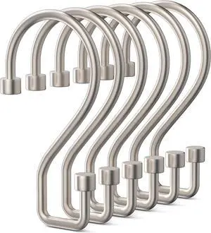 Goowin Shower Curtain Hooks, 12 Pcs S Shape Shower Curtain Rings, Black Shower Curtain Rings Rust Proof, Multi-Functional Shower Hooks for Shower Curtain, Clothing, Towels (Matte Nickel) Goowin Shower Curtain Hooks, 12 Pcs S Shape Shower Curtain Rings, Black Shower Curtain Rings Rust Proof, Multi-Functional Shower Hooks for Shower Curtain, Clothing, Towels (Matte Nickel)