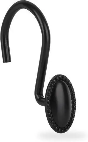 Black Shower Curtain Hooks,12Pcs Heavy Duty Rustproof Zinc | Rust Proof, Heavy Duty, Modern Decorative, Smooth Gliding, Easy to Install, For Shower Curtain and Liner Black Shower Curtain Hooks,12Pcs Heavy Duty Rustproof Zinc | Rust Proof, Heavy Duty, Modern Decorative, Smooth Gliding, Easy to Install, For Shower Curtain and Liner