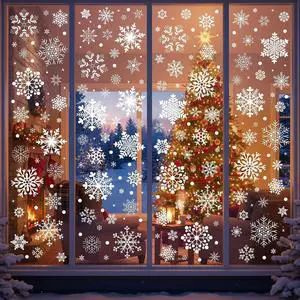 Snowflake Window Clings, Christmas Winter Window Decor | 456 PCS Snowflake Window Clings For Windows, Glass Doors And Mirrors, Perfect For Christmas, Winter Displays And Decor Snowflake Window Clings, Christmas Winter Window Decor | 456 PCS Snowflake Window Clings For Windows, Glass Doors And Mirrors, Perfect For Christmas, Winter Displays And Decor