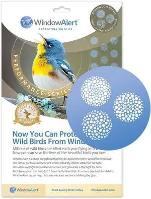 WindowAlert Performance Series Modern Dots Anti-Collision Decal - UV-Reflective Window Decal to Protect Wild Birds from Glass Collisions - Made in the USA WindowAlert Performance Series Modern Dots Anti-Collision Decal - UV-Reflective Window Decal to Protect Wild Birds from Glass Collisions - Made in the USA