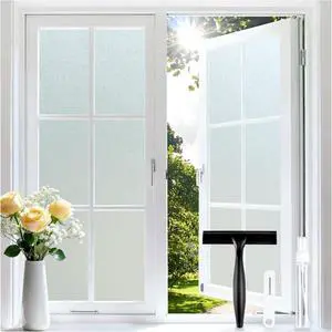 rabbitgoo Frosted Glass Window Privacy Film, No Glue, 17.5" x 78.7" | Anti-Glare Heat Blocking, Easy to Install, Renter Friendly Removable Opaque Bathroom Window Clings for Glass rabbitgoo Frosted Glass Window Privacy Film, No Glue, 17.5" x 78.7" | Anti-Glare Heat Blocking, Easy to Install, Renter Friendly Removable Opaque Bathroom Window Clings for Glass