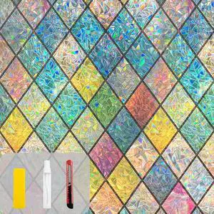 Countewol Rainbow Privacy Window Film Stained Glass Window Film That is Adhesive-Free, Residue-Free, Reusable, and Easy to Install with Tools. (Rainbow, 17.5 X 78.7 in) Countewol Rainbow Privacy Window Film Stained Glass Window Film That is Adhesive-Free, Residue-Free, Reusable, and Easy to Install with Tools. (Rainbow, 17.5 X 78.7 in)