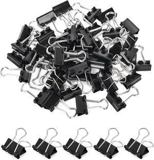 Binder Clips 50 Pack 0.75 in Small Paper Clips for Office | Paper Binder Clips, Black, Metal, Paper Clamps, for Organizing Files, Notes, Documents, Office, Home and School Use Binder Clips 50 Pack 0.75 in Small Paper Clips for Office | Paper Binder Clips, Black, Metal, Paper Clamps, for Organizing Files, Notes, Documents, Office, Home and School Use