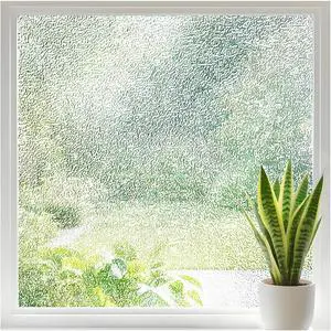 Frosted Glass Window Privacy Film with Ice Vein, 17.5'' x 78.7'' | Non Adhesive, Removable Static Cling, UV Blocking, Decorative Frosting for Kitchen, Bedroom, Office, or on Doors, Pure Frosted Glass Window Privacy Film with Ice Vein, 17.5'' x 78.7'' | Non Adhesive, Removable Static Cling, UV Blocking, Decorative Frosting for Kitchen, Bedroom, Office, or on Doors, Pure
