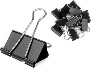 ZZTX 36 Pack Binder Clips 0.7 Inches Black | Paper Clamps Clips, Durable steel, Rust-resistant, Strong spring ZZTX 36 Pack Binder Clips 0.7 Inches Black | Paper Clamps Clips, Durable steel, Rust-resistant, Strong spring