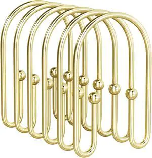 AmazerBath Shower Curtain Hooks, Gold Shower Curtain Hooks Rust Proof, Non-Slip Simple Double Hook Shower Curtain Hooks for Shower Curtain, Sturdy Shower Curtain Rings, 12Pcs AmazerBath Shower Curtain Hooks, Gold Shower Curtain Hooks Rust Proof, Non-Slip Simple Double Hook Shower Curtain Hooks for Shower Curtain, Sturdy Shower Curtain Rings, 12Pcs