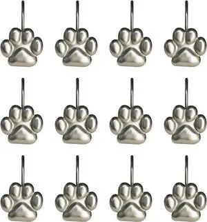 Sunlit Fashion Design Cute Paw Print Polished Shower Curtain Hooks for Dog Cat and Bear, Rust Proof Oil Rubbed Metal Shower Curtain Rings-12 Pack Sunlit Fashion Design Cute Paw Print Polished Shower Curtain Hooks for Dog Cat and Bear, Rust Proof Oil Rubbed Metal Shower Curtain Rings-12 Pack