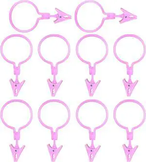 10pcs Pink Detachable with Strong Clamping Curtain Hook Fixed Burr-Free Shower Curtain Ring Drape Clip Home Supplies Shower Curtain Hangers 10pcs Pink Detachable with Strong Clamping Curtain Hook Fixed Burr-Free Shower Curtain Ring Drape Clip Home Supplies Shower Curtain Hangers