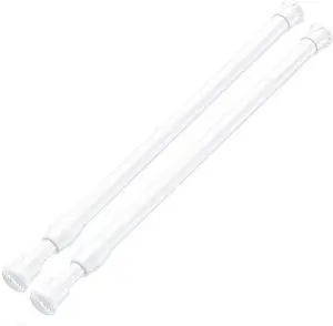 Spring Tension Curtain Rods 1219 Inch White 2 Pack | No-drill & tool-free setup. Fits windows, kitchens, doorways. Rust-resistant, range 11.41-20.27 in, great for light curtains. Spring Tension Curtain Rods 1219 Inch White 2 Pack | No-drill & tool-free setup. Fits windows, kitchens, doorways. Rust-resistant, range 11.41-20.27 in, great for light curtains.