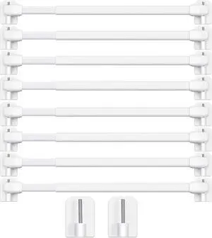 Jetec 2 Pcs Adjustable Plastic Net Curtain Rod 15.7-27.5 Inch Self Adhesive Shower Curtain Rods for Window Cupboard Bars Tension Drill Less Accessories for Home Bathroom Hotel (White) Jetec 2 Pcs Adjustable Plastic Net Curtain Rod 15.7-27.5 Inch Self Adhesive Shower Curtain Rods for Window Cupboard Bars Tension Drill Less Accessories for Home Bathroom Hotel (White)