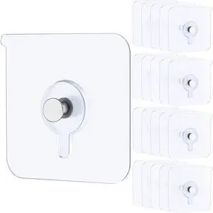 Uniclife 20 Pcs Adhesive Picture Hooks, No Drill Screw Stickers | 20 lbs load max, 2.2" size, heavy duty picture hangers without nails, hooks for hanging frame hanger, for bathroom kitchen Uniclife 20 Pcs Adhesive Picture Hooks, No Drill Screw Stickers | 20 lbs load max, 2.2" size, heavy duty picture hangers without nails, hooks for hanging frame hanger, for bathroom kitchen