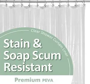 Barossa Design Premium Shower Curtain Liner Standard Size, Clear | Oeko-tex Certified, Rustproof Grommets, 3 Bottom Magnets, Waterproof PEVA, Cute Lightweight Bathroom Curtain Barossa Design Premium Shower Curtain Liner Standard Size, Clear | Oeko-tex Certified, Rustproof Grommets, 3 Bottom Magnets, Waterproof PEVA, Cute Lightweight Bathroom Curtain