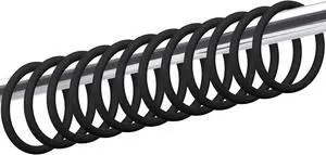 Mabor 12 Pack Shower Curtain Rings, Plastic Easy Snap Hooks for Bathroom, Black PE Shower Rod Hangers with Smooth Slide Design Mabor 12 Pack Shower Curtain Rings, Plastic Easy Snap Hooks for Bathroom, Black PE Shower Rod Hangers with Smooth Slide Design