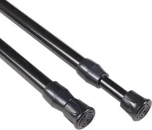 KXLife Spring Tension Curtain Rod for Window Adjustable 28-40", 2Pcs | Black, No Drilling, Expandable Spring Loaded, Drapery Rod for Home Decor, Window, Doorway KXLife Spring Tension Curtain Rod for Window Adjustable 28-40", 2Pcs | Black, No Drilling, Expandable Spring Loaded, Drapery Rod for Home Decor, Window, Doorway