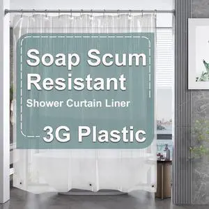 AmazerBath Clear Shower Curtain Liner, Plastic Shower Curtain Liner, Lightweight Shower Liner PEVA, Waterproof Bathroom Shower Curtains with 3 Magnets and 12 Rustproof Grommets, 72x72 Inches AmazerBath Clear Shower Curtain Liner, Plastic Shower Curtain Liner, Lightweight Shower Liner PEVA, Waterproof Bathroom Shower Curtains with 3 Magnets and 12 Rustproof Grommets, 72x72 Inches