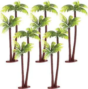 5pcs Mini Palm Tree Figurines - Green Artificial Coconut Tree Plastic Fake Palm for Tropical Diorama Fairy Garden Decor, Cake Topper Decoration & Hawaii Indoor/Outdoor Banquet Ornament 5pcs Mini Palm Tree Figurines - Green Artificial Coconut Tree Plastic Fake Palm for Tropical Diorama Fairy Garden Decor, Cake Topper Decoration & Hawaii Indoor/Outdoor Banquet Ornament