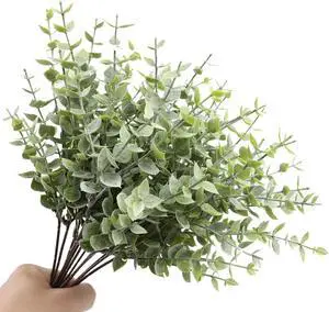Artificial Eucalyptus Stem, Green Leaves Plants for Decoration | 12 Pack Green Faux Plant Branch, 12 inch Single Spray Fake Plants for Garden Office Patio Wedding Farmhouse Indoor Decoration Artificial Eucalyptus Stem, Green Leaves Plants for Decoration | 12 Pack Green Faux Plant Branch, 12 inch Single Spray Fake Plants for Garden Office Patio Wedding Farmhouse Indoor Decoration