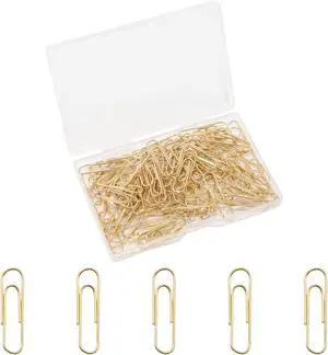 100 Pcs Gold Paper Clips, 1.1 Inch (28mm) Colorful Paperclips | Colored Paper Clips, Rust Proof, for Office, School, DIY, Bookmarks and Document Organization 100 Pcs Gold Paper Clips, 1.1 Inch (28mm) Colorful Paperclips | Colored Paper Clips, Rust Proof, for Office, School, DIY, Bookmarks and Document Organization