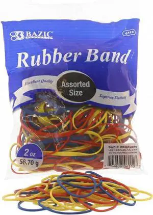 BAZIC Products Assorted Size & Color Rubber Bands, 2 oz Bag | Stretch to bundle papers, Cards, Cash, Supplies BAZIC Products Assorted Size & Color Rubber Bands, 2 oz Bag | Stretch to bundle papers, Cards, Cash, Supplies
