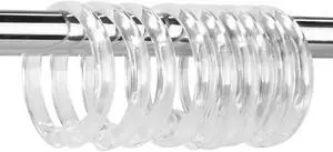 Clear Plastic Shower Curtain Rings, 12 PCS Circular Plastic Shower Curtain Hooks for Bathroom Shower Curtain Rod, Clear Shower Hooks for Shower Curtain, O Shaped Shower Rings for Curtain Clear Plastic Shower Curtain Rings, 12 PCS Circular Plastic Shower Curtain Hooks for Bathroom Shower Curtain Rod, Clear Shower Hooks for Shower Curtain, O Shaped Shower Rings for Curtain