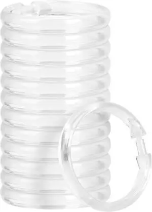 Shower Curtain Rings-12 Pack- Plastic Shower Curtain Hooks O-Shaped Rings Hook Glide Easily on Bathroom Shower Rod(Clear) Shower Curtain Rings-12 Pack- Plastic Shower Curtain Hooks O-Shaped Rings Hook Glide Easily on Bathroom Shower Rod(Clear)