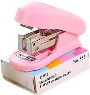 Small Desktop Staples with Staple Remover, 2.5 Inch Labor Saving Black Stapler for 20 Sheets Capacity with 400 Pcs No.10 Staples (Pink) Small Desktop Staples with Staple Remover, 2.5 Inch Labor Saving Black Stapler for 20 Sheets Capacity with 400 Pcs No.10 Staples (Pink)