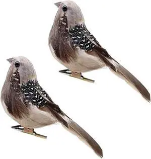2pcs Artificial Birds Foam Bird Sparrow Ornaments Clip on Decorative Feathered Birds for Christmas Tree Decoration Winter Seasonal Festival Decor (Sparrow A) 2pcs Artificial Birds Foam Bird Sparrow Ornaments Clip on Decorative Feathered Birds for Christmas Tree Decoration Winter Seasonal Festival Decor (Sparrow A)