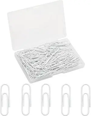 100 Pcs White Paper Clips, 1.1 Inch (28mm) Colorful Paperclips | Vinyl Coated, Colored Paper Clips, Rust Proof, for Office, School, DIY, Bookmarks and Document Organization 100 Pcs White Paper Clips, 1.1 Inch (28mm) Colorful Paperclips | Vinyl Coated, Colored Paper Clips, Rust Proof, for Office, School, DIY, Bookmarks and Document Organization