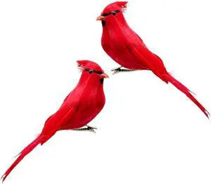 2pcs Red Cardinals Birds Decor Cover with Feather 5.5inch Clip on Artificial Bird Figurines for Crafts Decoration Christmas Tree Ornaments 2pcs Red Cardinals Birds Decor Cover with Feather 5.5inch Clip on Artificial Bird Figurines for Crafts Decoration Christmas Tree Ornaments