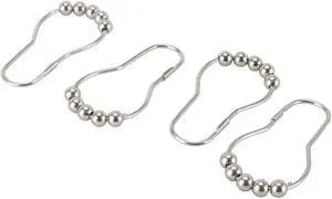 Rocky Mountain Goods Premium Metal Roller Ball Shower Curtain Rings - Heavy Duty Rust Resistant Metal - Easy Glide Makes Opening and Closing a Breeze - Pack of 12 (Brushed Nickel) Rocky Mountain Goods Premium Metal Roller Ball Shower Curtain Rings - Heavy Duty Rust Resistant Metal - Easy Glide Makes Opening and Closing a Breeze - Pack of 12 (Brushed Nickel)