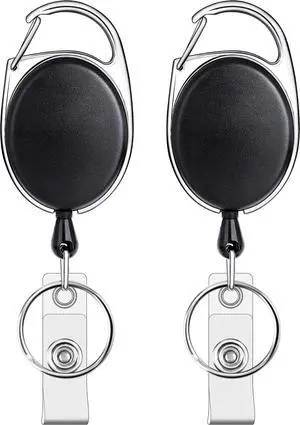 Teskyer 2 Pack Badge Reels Retractable with Carabiner Clip | 6.7oz Load Capacity, Reinforced Cord Construction, Extend up to 23.6 Inch, Strong Pull Resistance, Secure Attachments Teskyer 2 Pack Badge Reels Retractable with Carabiner Clip | 6.7oz Load Capacity, Reinforced Cord Construction, Extend up to 23.6 Inch, Strong Pull Resistance, Secure Attachments